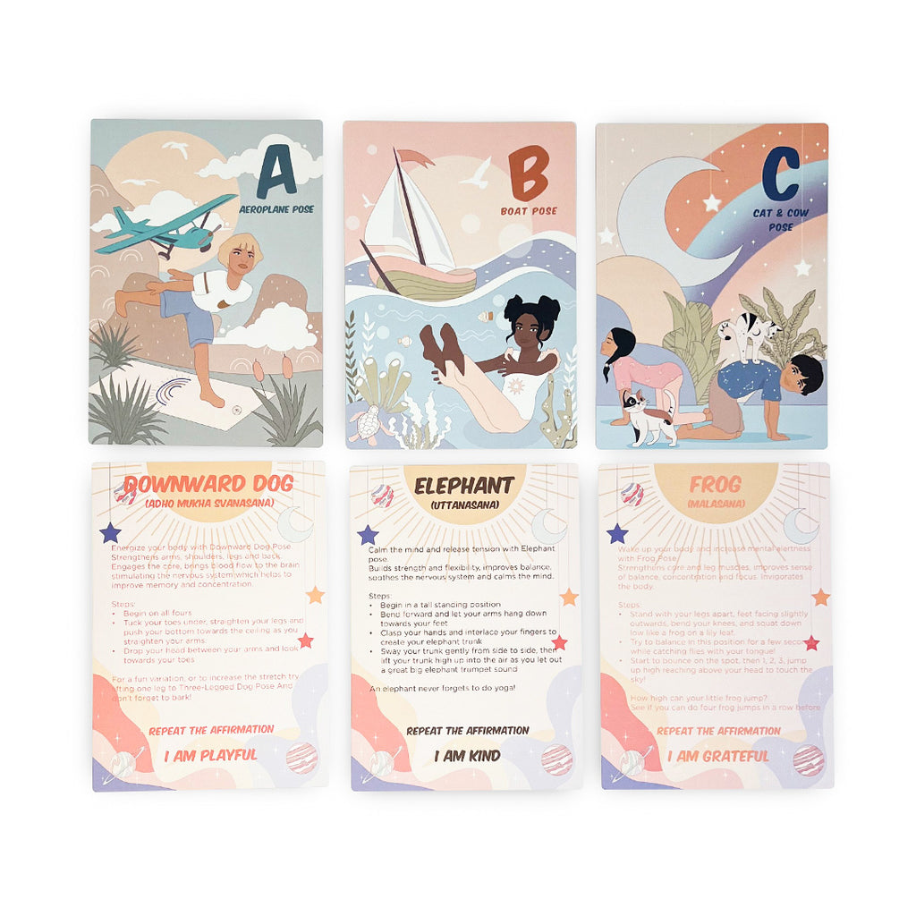 A-Z Kids Yoga Cards with Affirmations - Sunchild Yogi